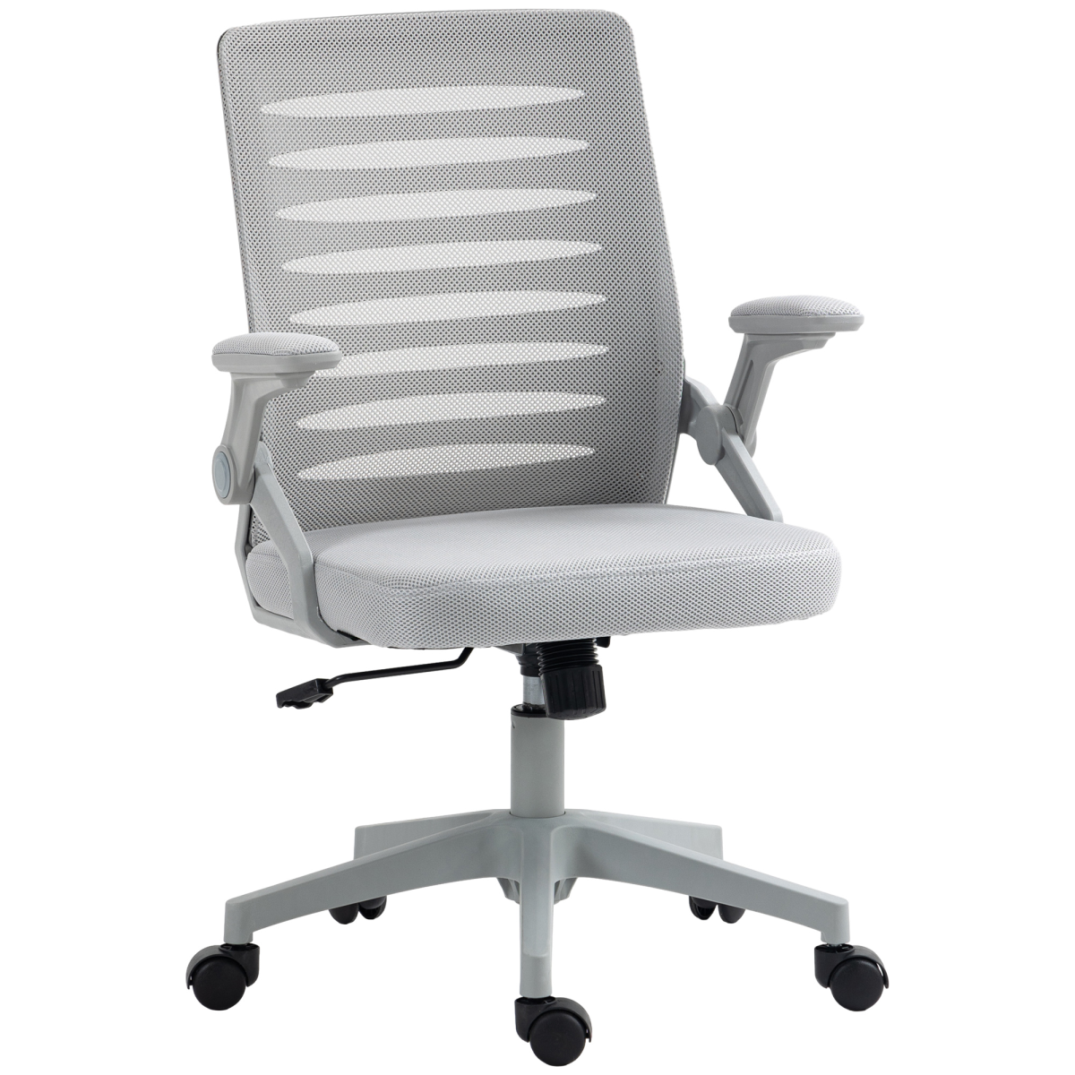 Vinsetto Ergonomic Mesh Office Chair with Lumbar Support & Swivel, Grey