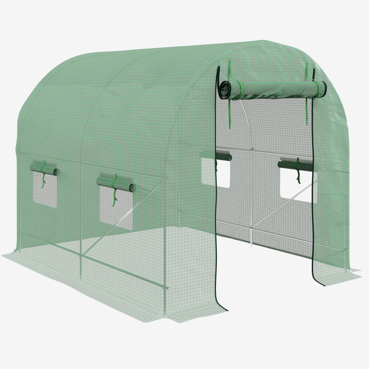 Ultimate 2.5x2m Walk-In Greenhouse: Steel Frame with Roll-Up Door & Ventilation