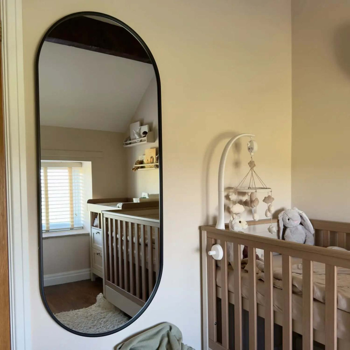Emi Sleek Black Oval Mirror - 150cm x 60cm | Modern Elegance for Any Space