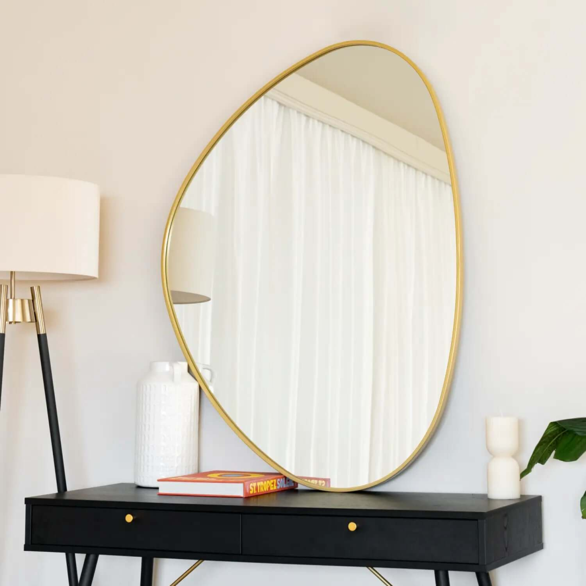 Izumi Gold Irregular Mirror - Elegant 120cm x 90cm Statement Piece
