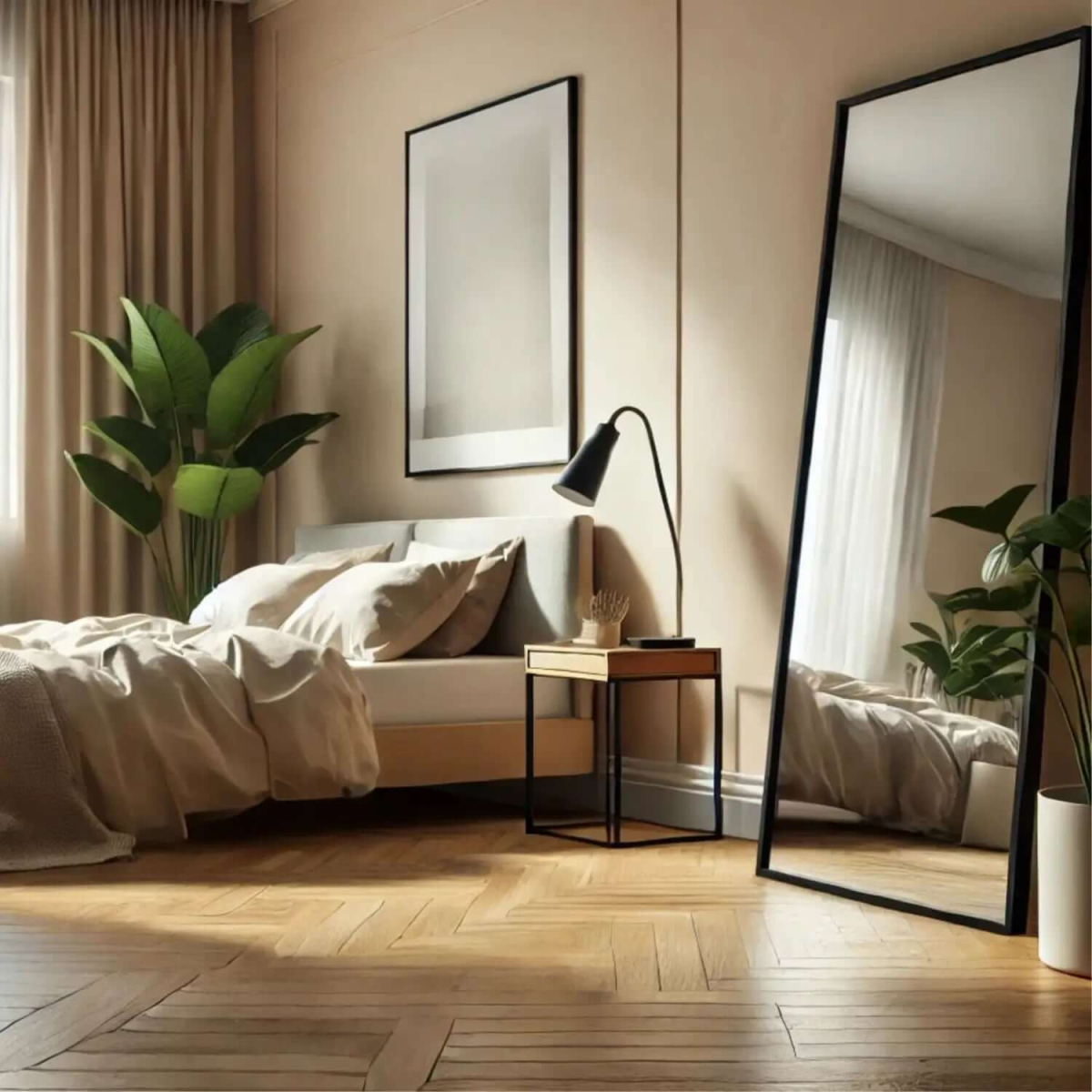 Takara Elite Black Metal Leaner Mirror - 180cm x 60cm, Chic & Modern Design