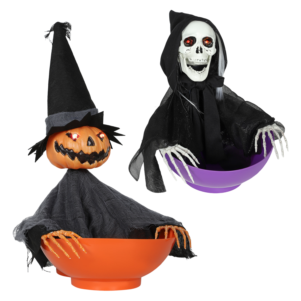 Outsunny Animated Halloween Skeleton Candy Dish for Party Decoration