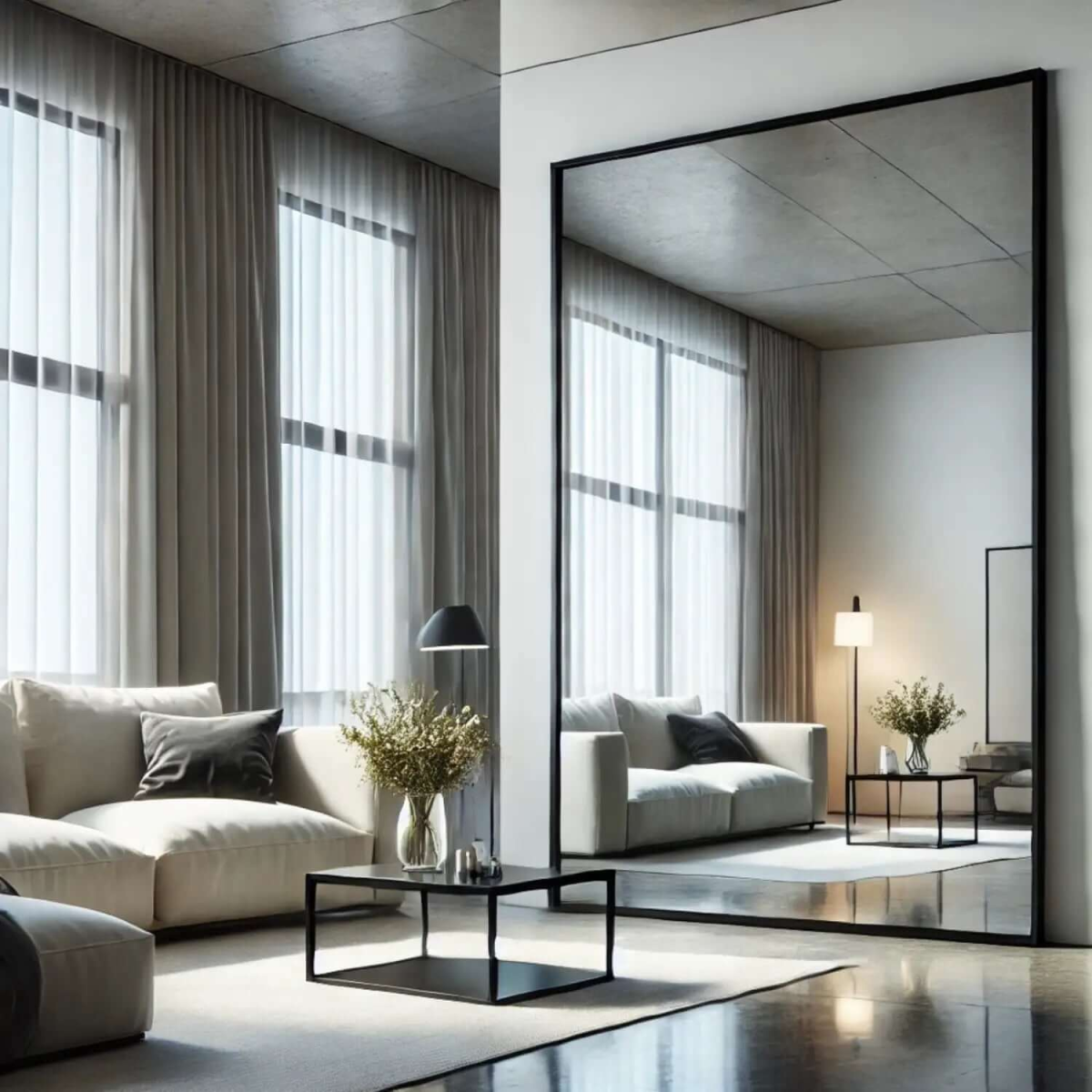 Takara Luxe Black Metal Rectangle Mirror - 200cm x 120cm for Chic Spaces
