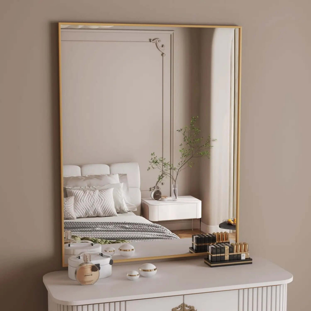 Takara- Gold Metal Rectangle Mirror - 120cm x 95cm
