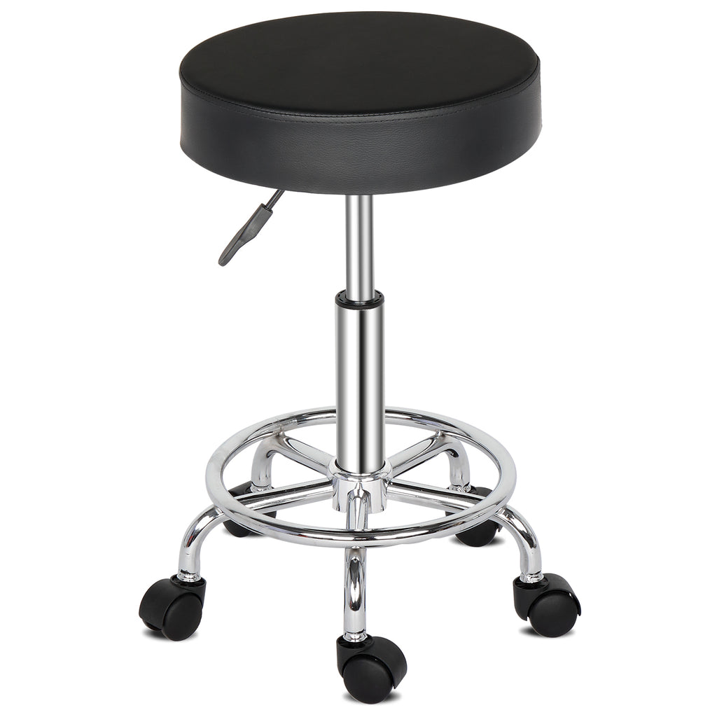 Chic 360° Rotation Bar Stool with Ha Ha Feet - Stylish Black Comfort