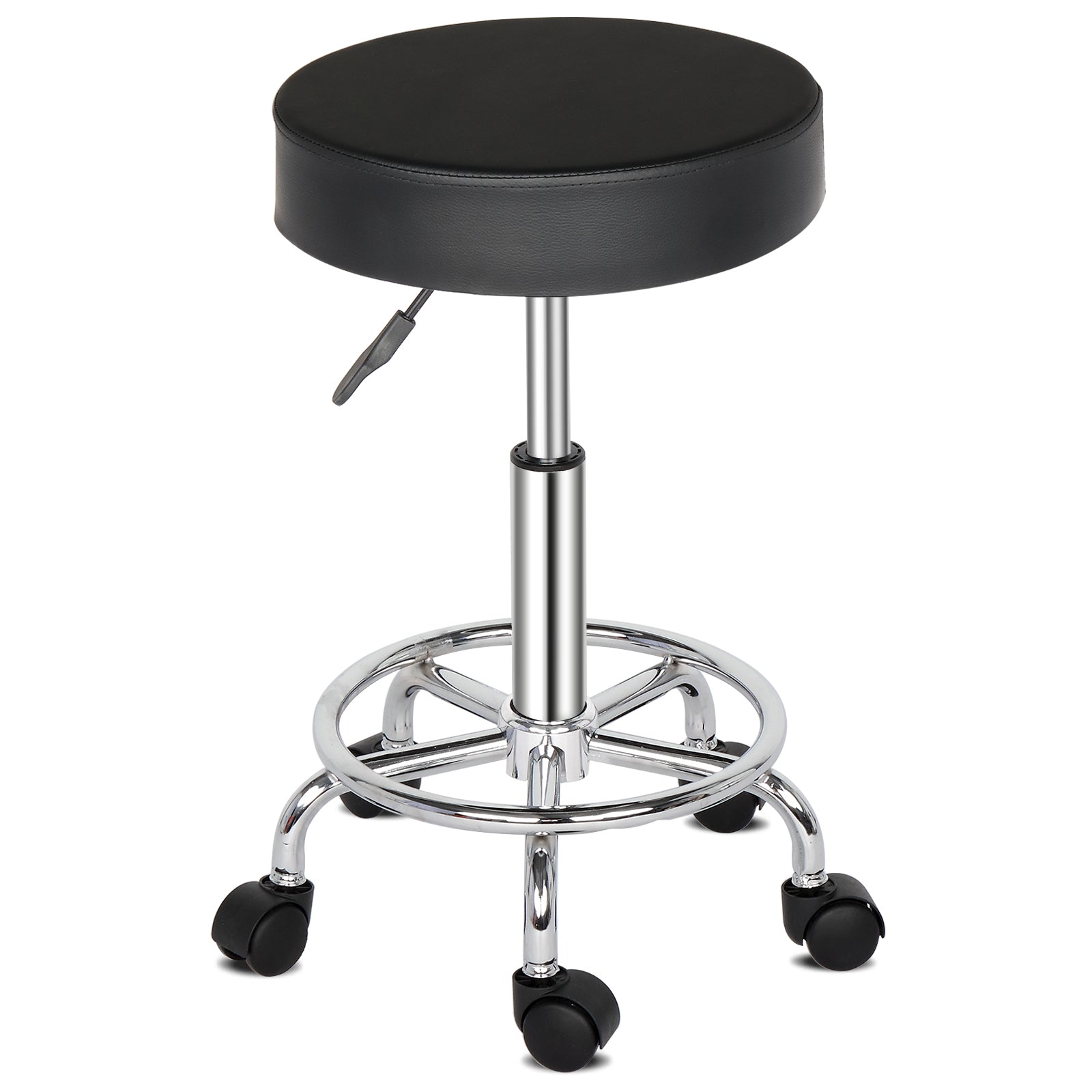 Chic 360° Rotation Bar Stool with Ha Ha Feet - Stylish Black Comfort