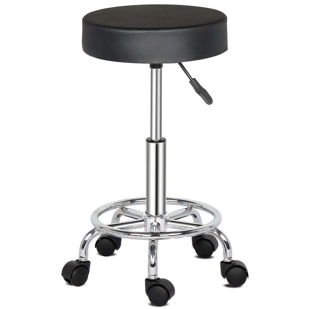 Chic 360° Rotation Bar Stool with Ha Ha Feet - Stylish Black Comfort