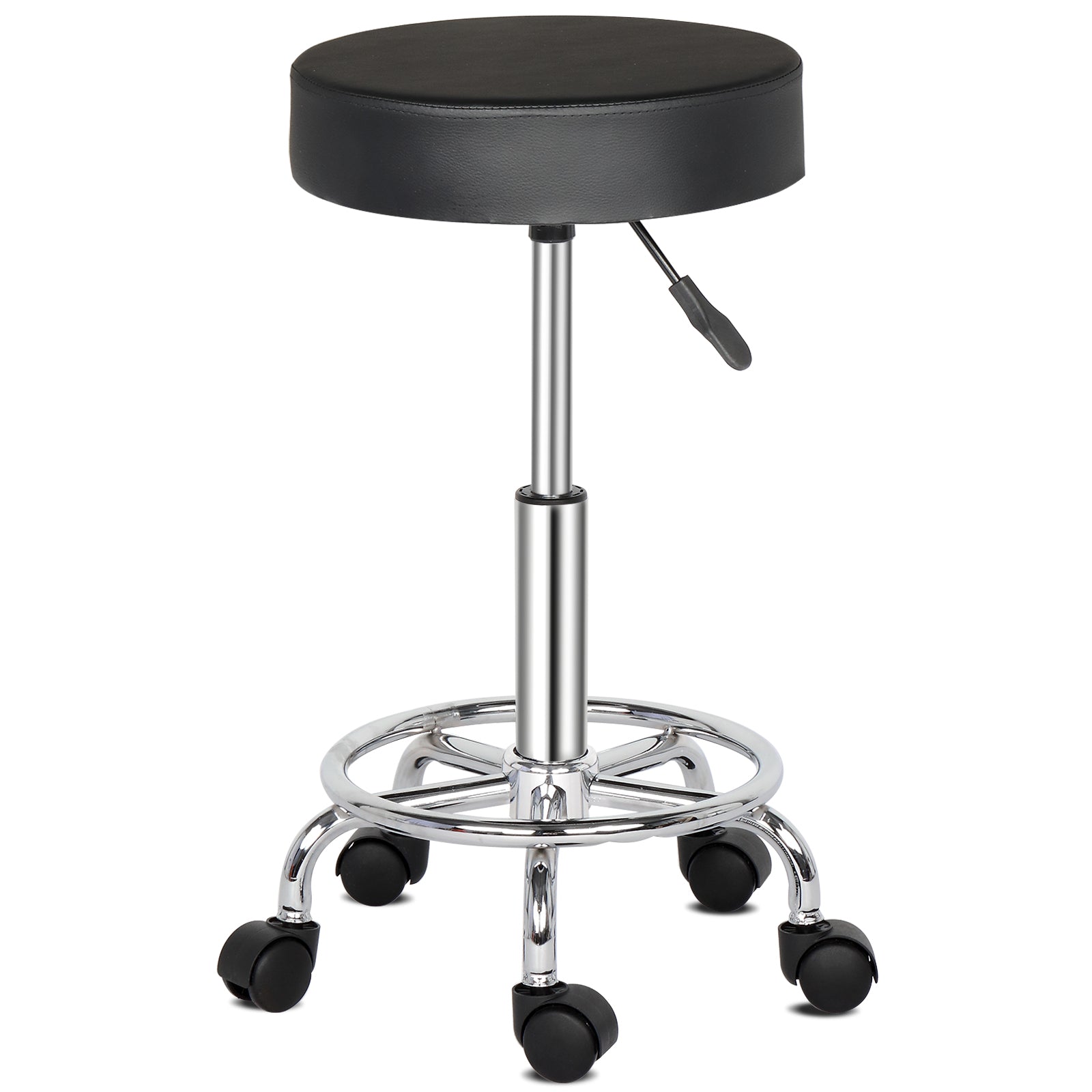 Chic 360° Rotation Bar Stool with Ha Ha Feet - Stylish Black Comfort