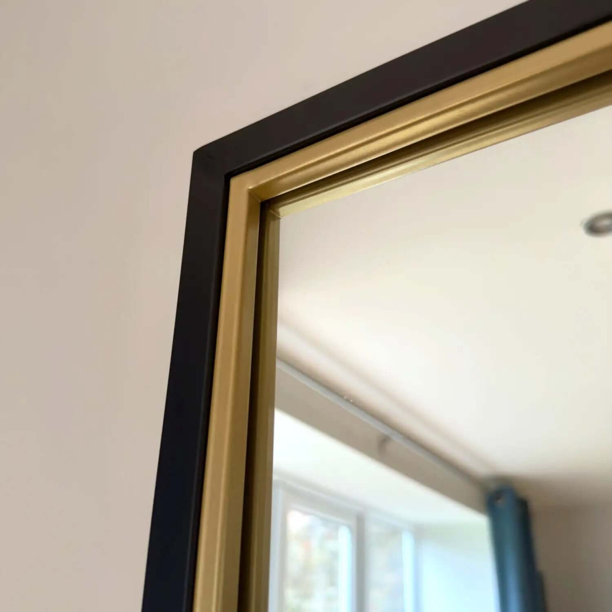 Kyō Luxe Black & Gold Lattice Grid Mirror - Stunning 180cm x 105cm Statement Piece