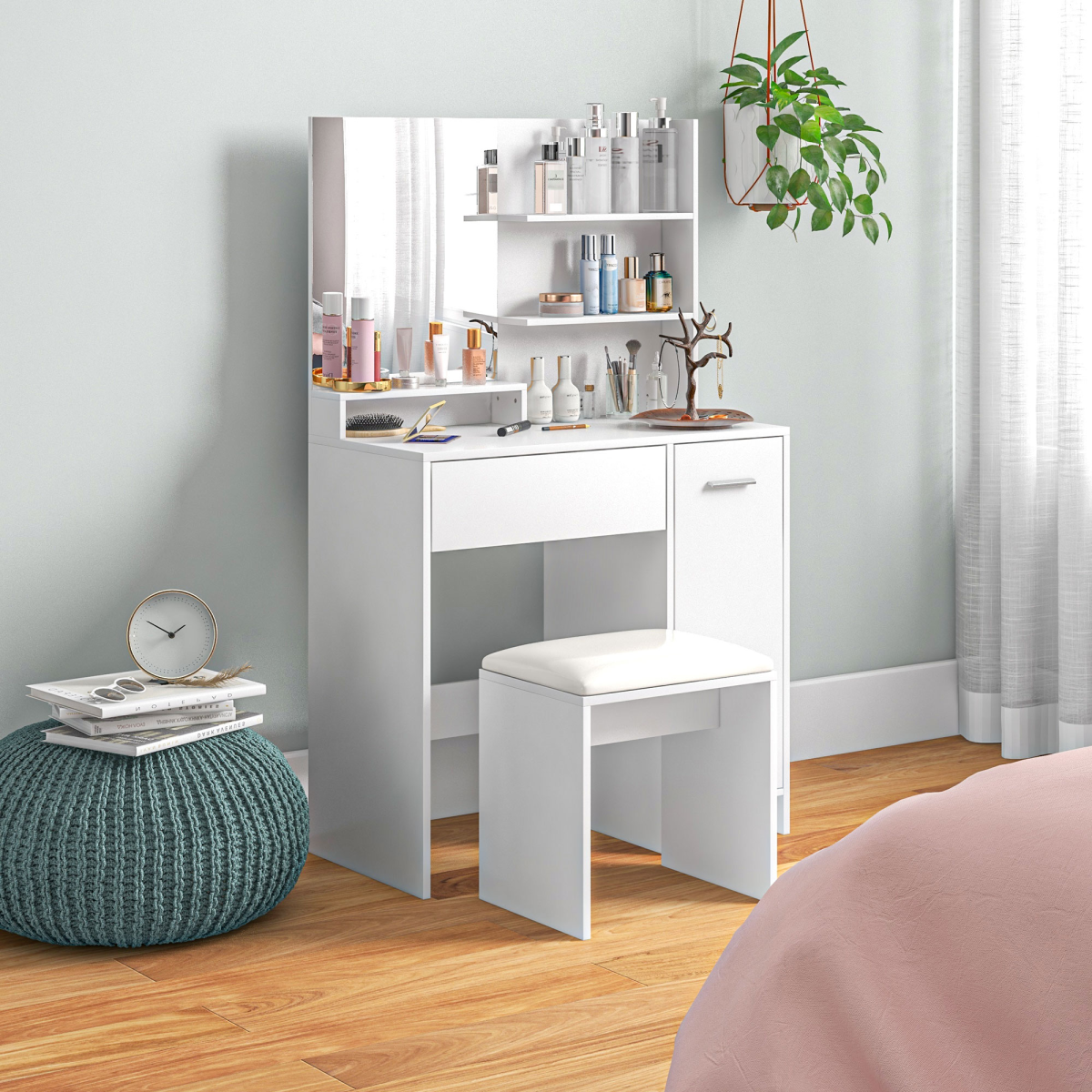AIYAPLAY 2 Piece Kids Sofa Set with Cloud Design, for Nursery, White