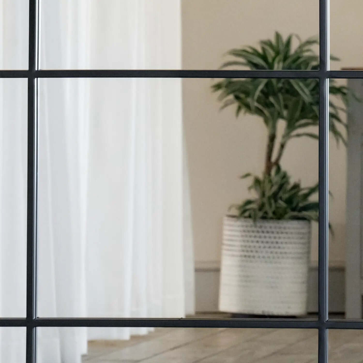 Kyō Black Metal Lattice Grid Mirror - Stunning Full Length, 180cm x 105cm