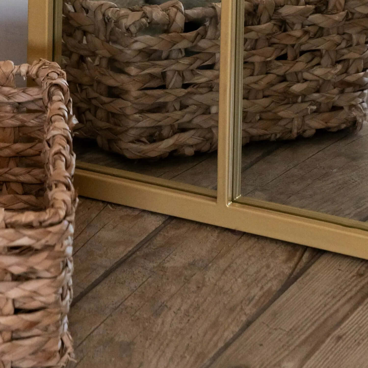 Tomi Gold Metal Arched Lattice Window Mirror - 180cm x 90cm Elegance