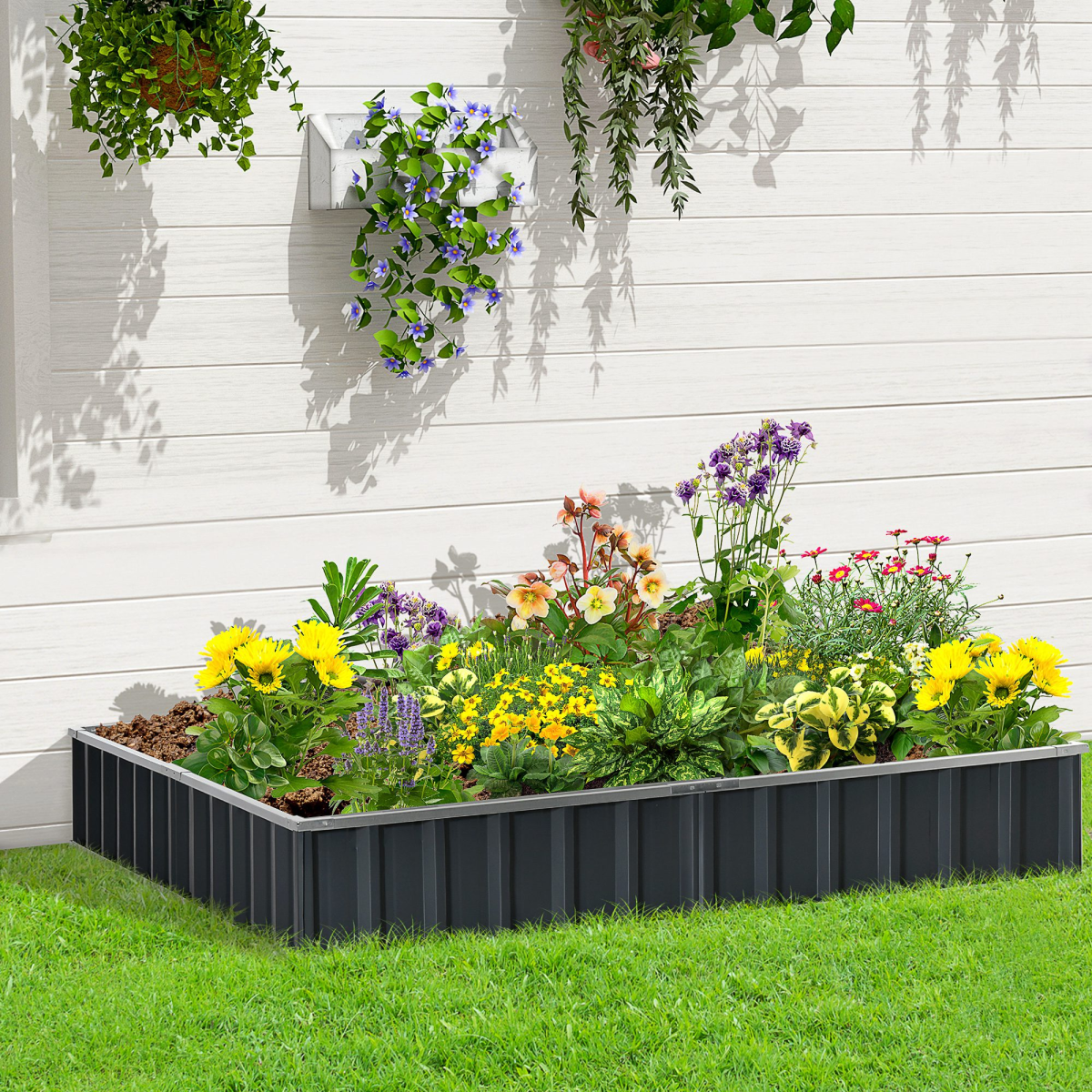 Outsunny Metal Raised Garden Bed – Spacious 2.6m Planter with Free Gloves!