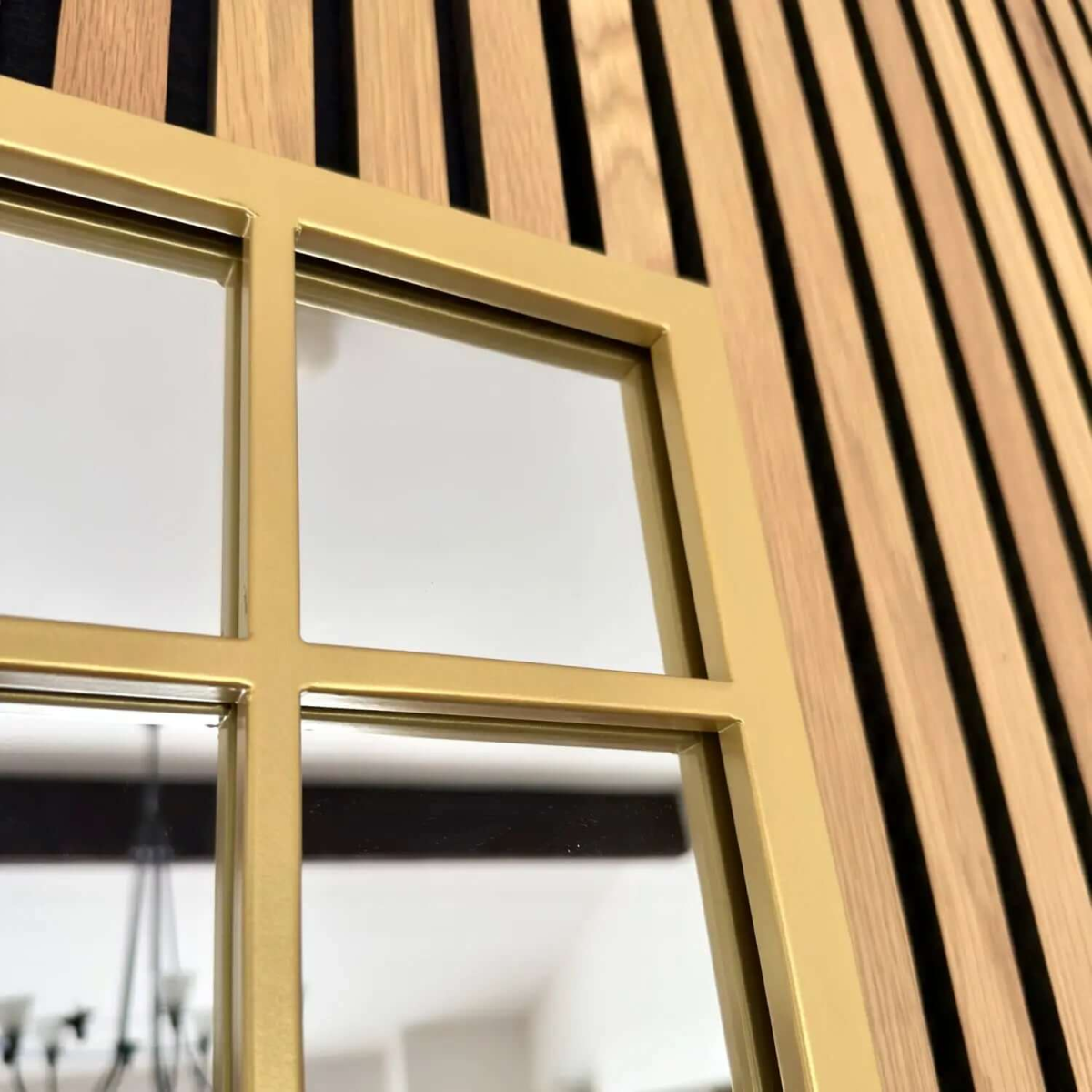 Aimi Gold Metal Window Mirror - Elegant 120cm x 95cm Statement Piece
