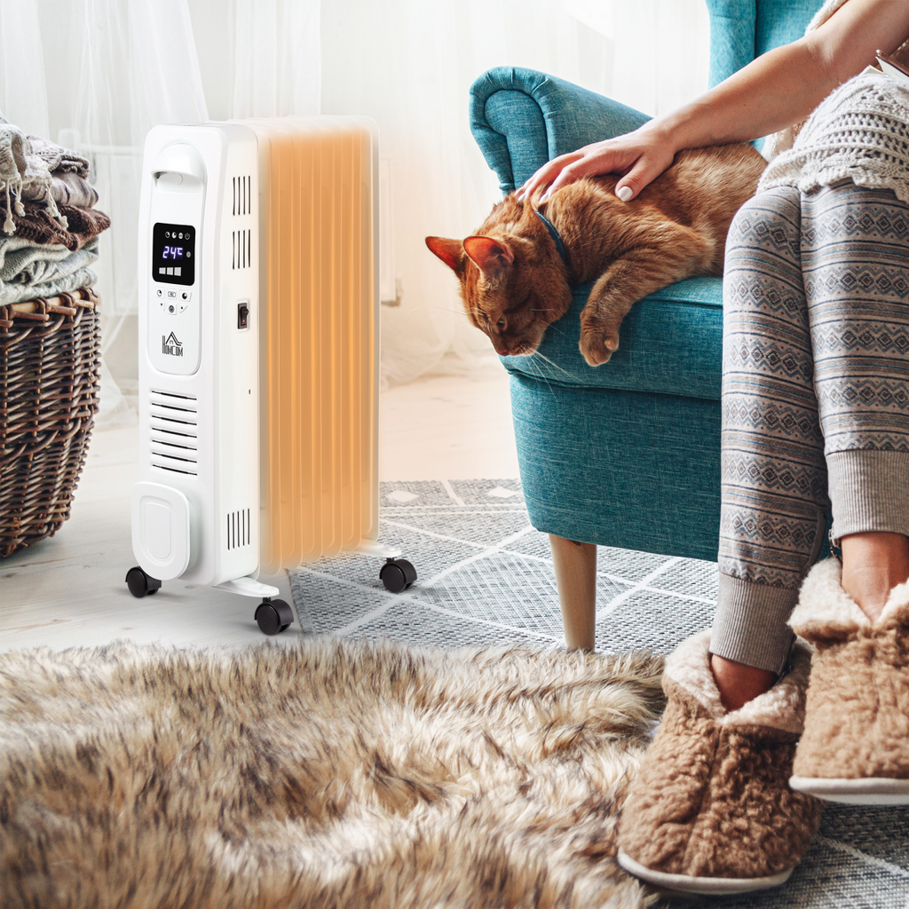 1500W Digital Oil Filled Radiator Portable Electric Heater with LED Display