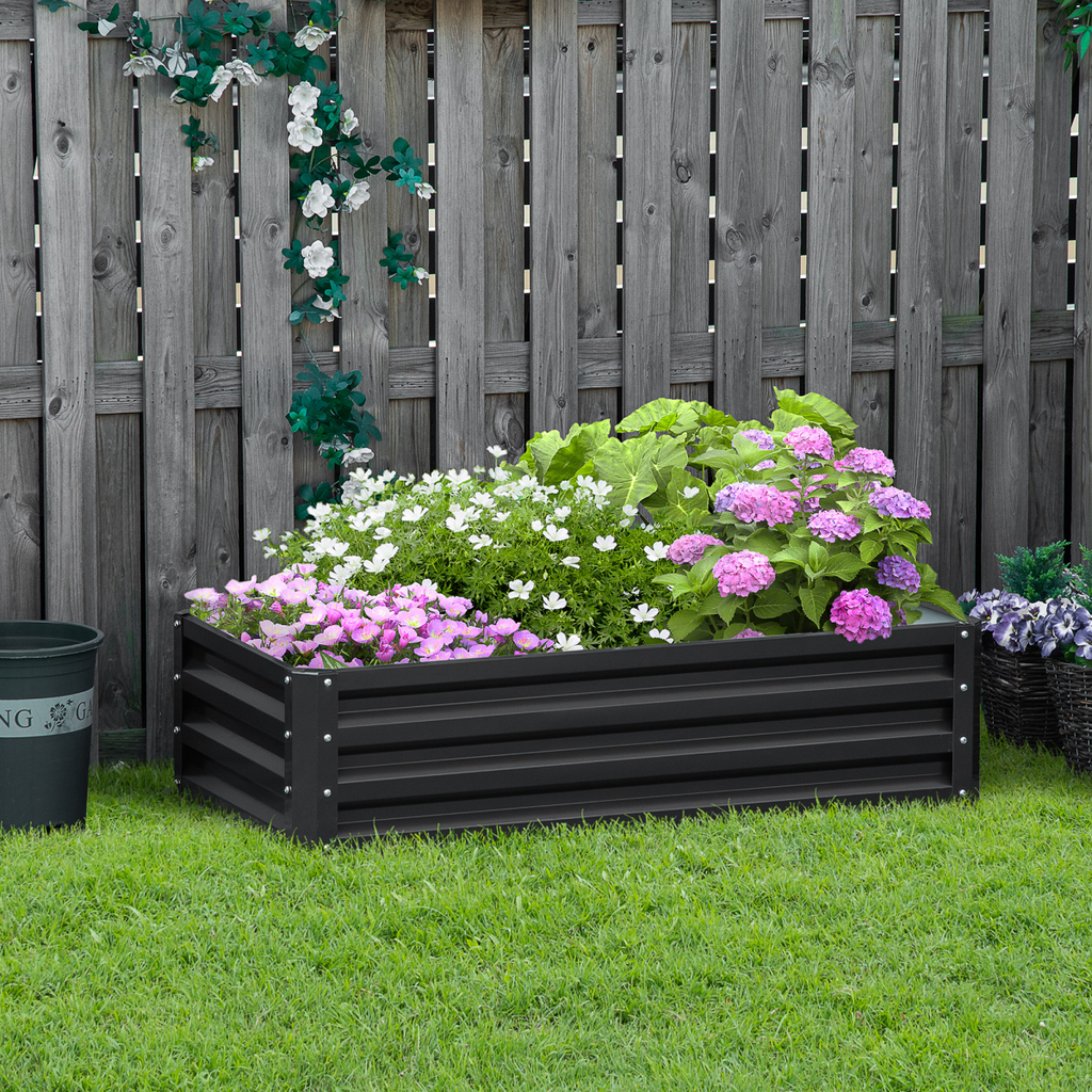Steel Raised Garden Bed Planter for Vegetables & Flowers - Modular Design