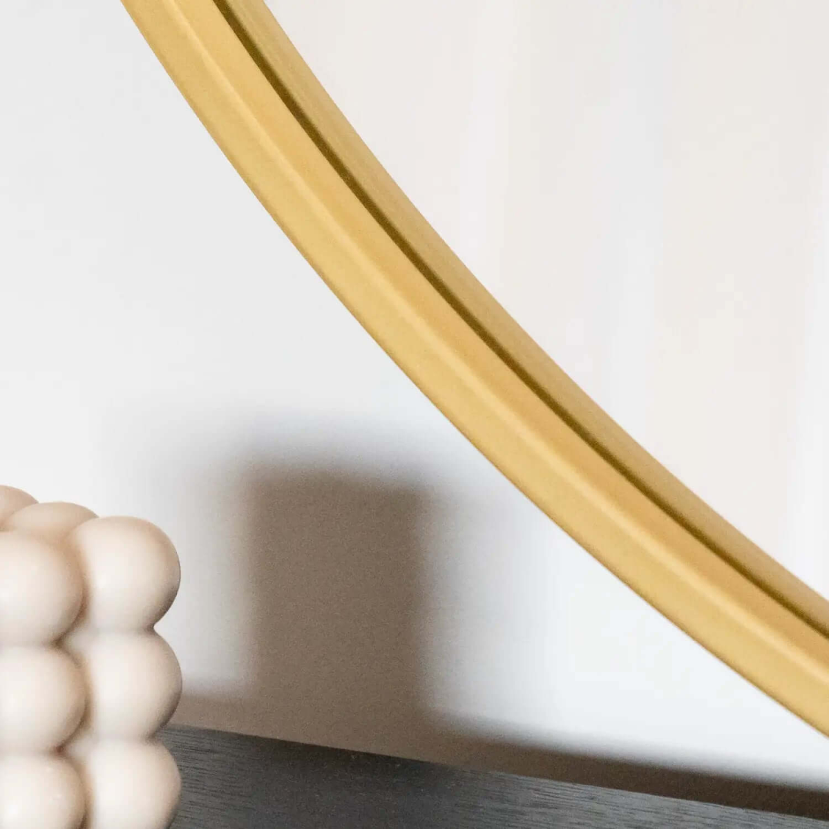 Rei Extra-Large Round Gold Metal Mirror - 90cm Circle for Stunning Decor