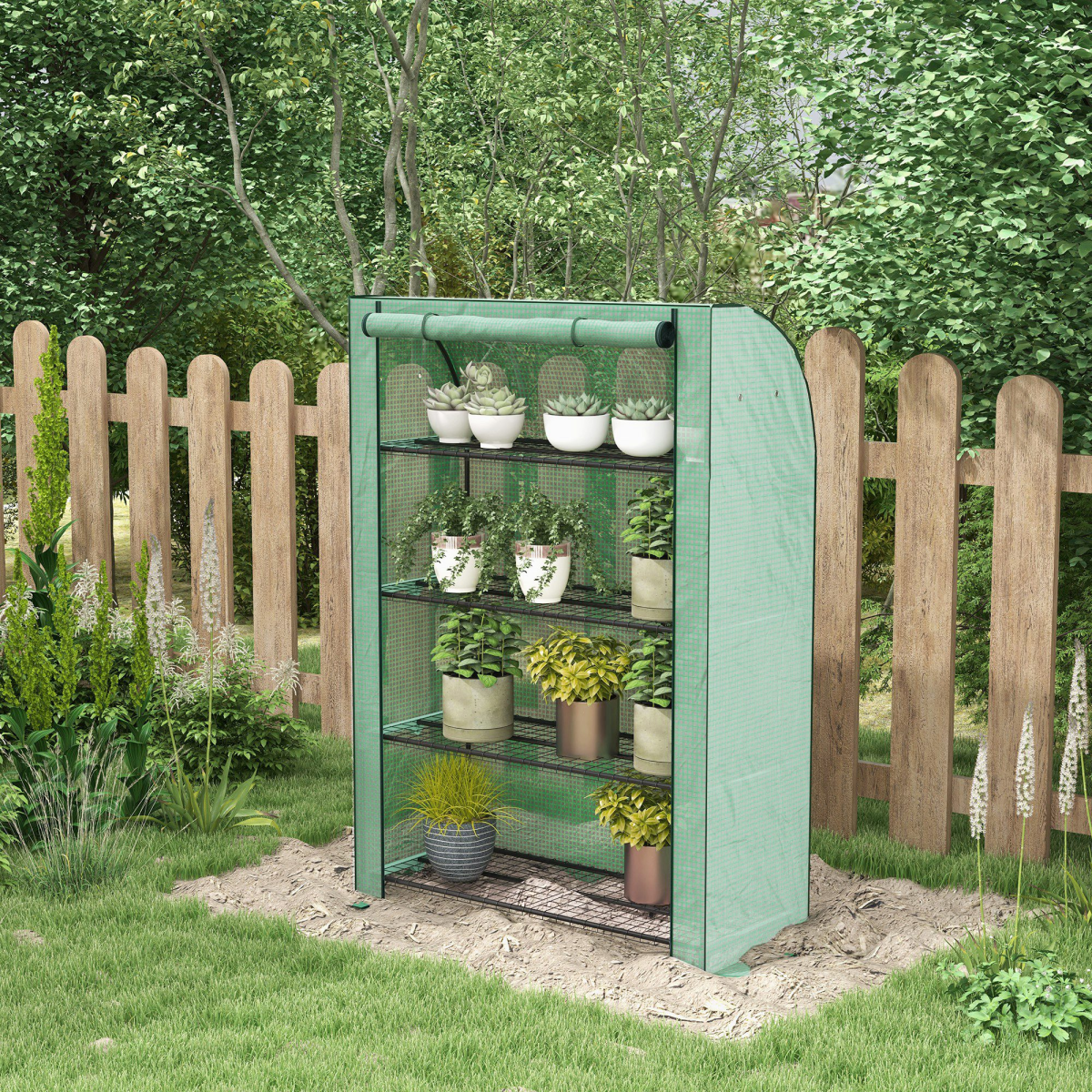 Outsunny Compact 4-Tier Mini Greenhouse - Perfect for Urban Gardening!