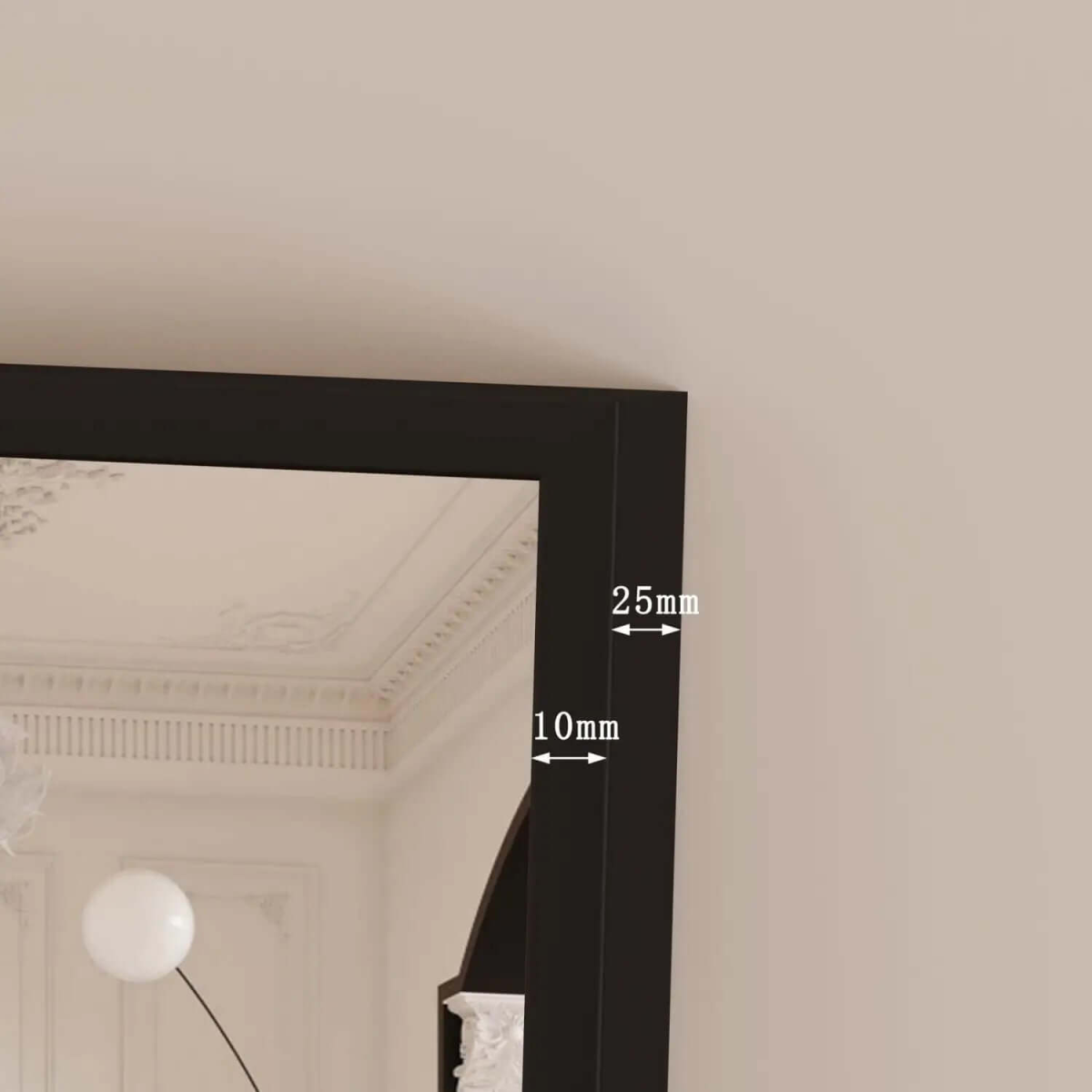 Takara Elegant 180cm Black Metal Rectangle Mirror - Transform Your Space!