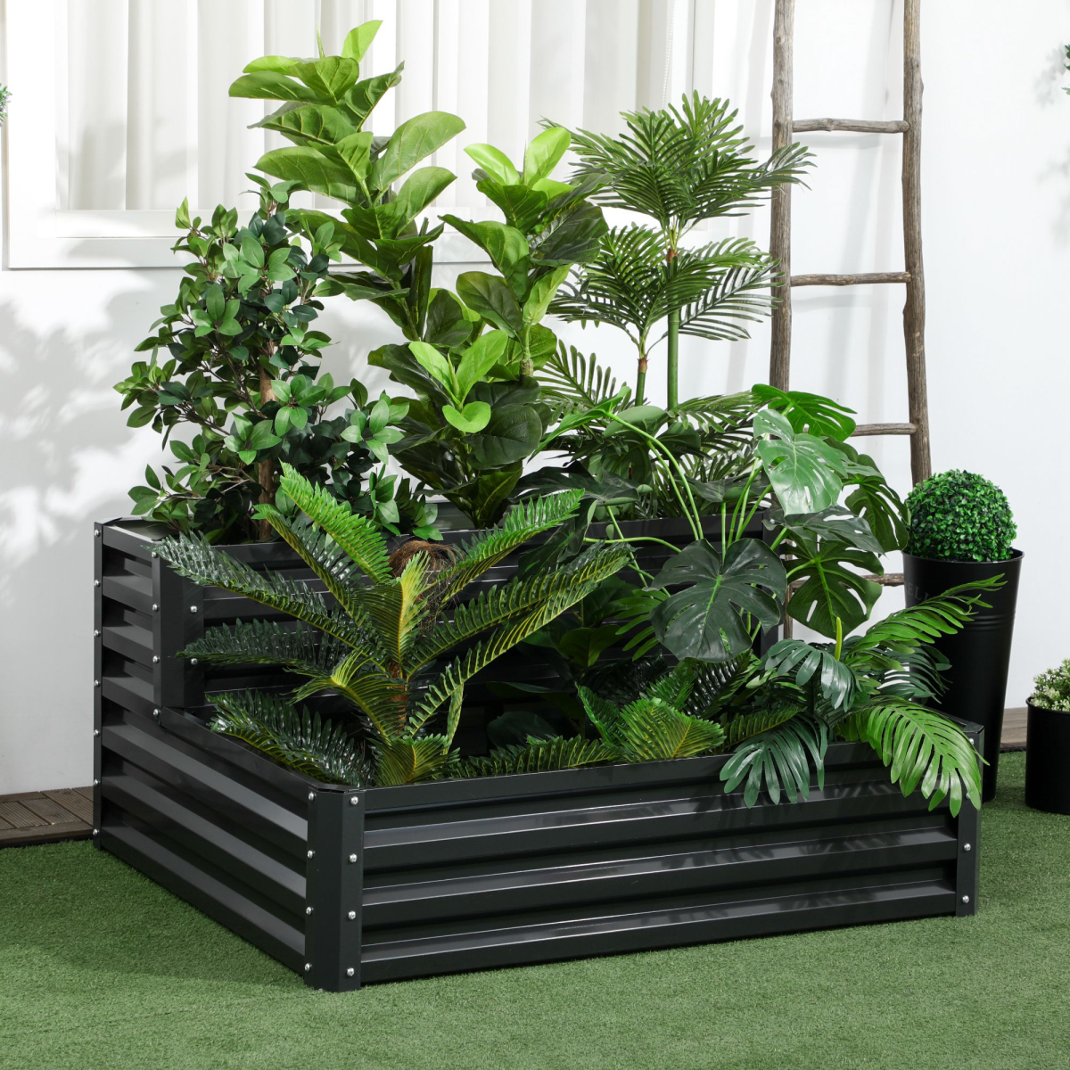 Outsunny Galvanised 2-Tier Raised Garden Bed Planter - Durable & Stylish!