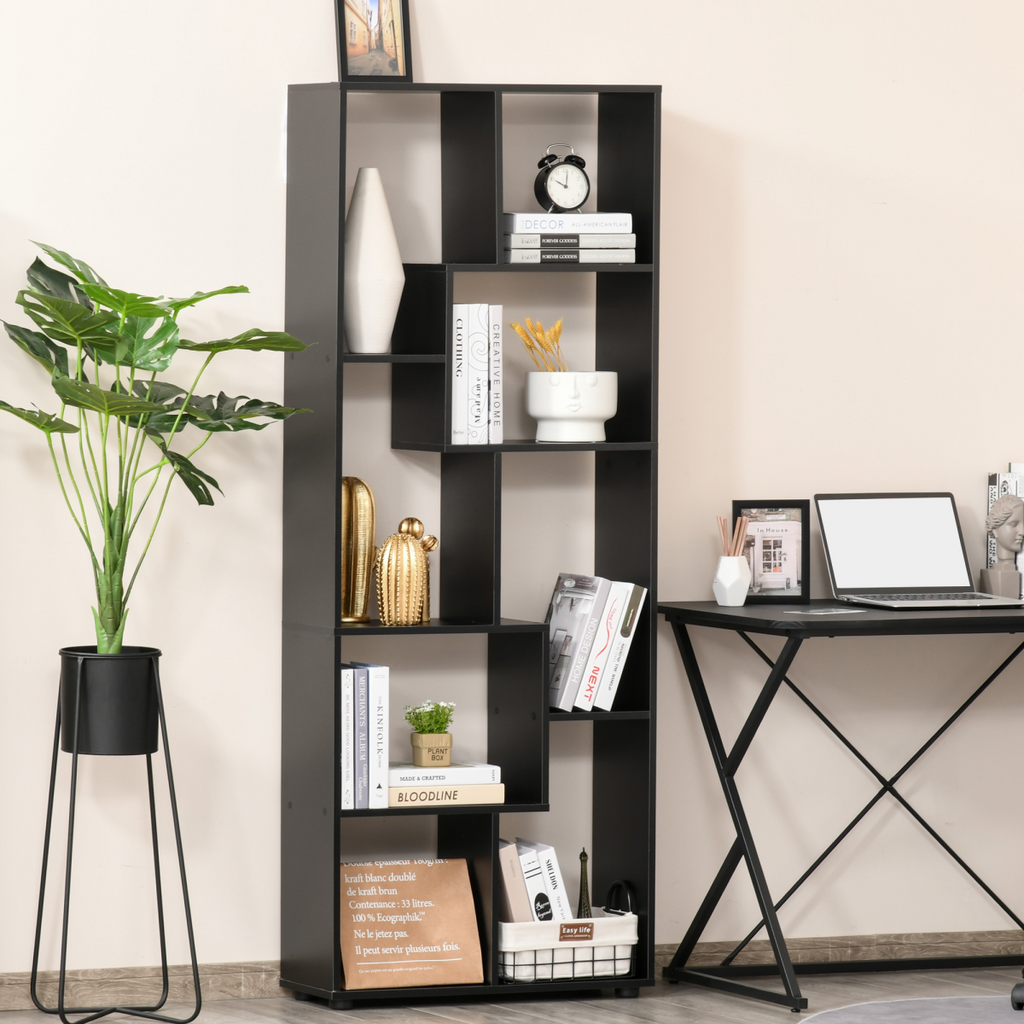 Stunning 178cm 8-Shelf Black Bookcase – Stylish Storage for Every Room!
