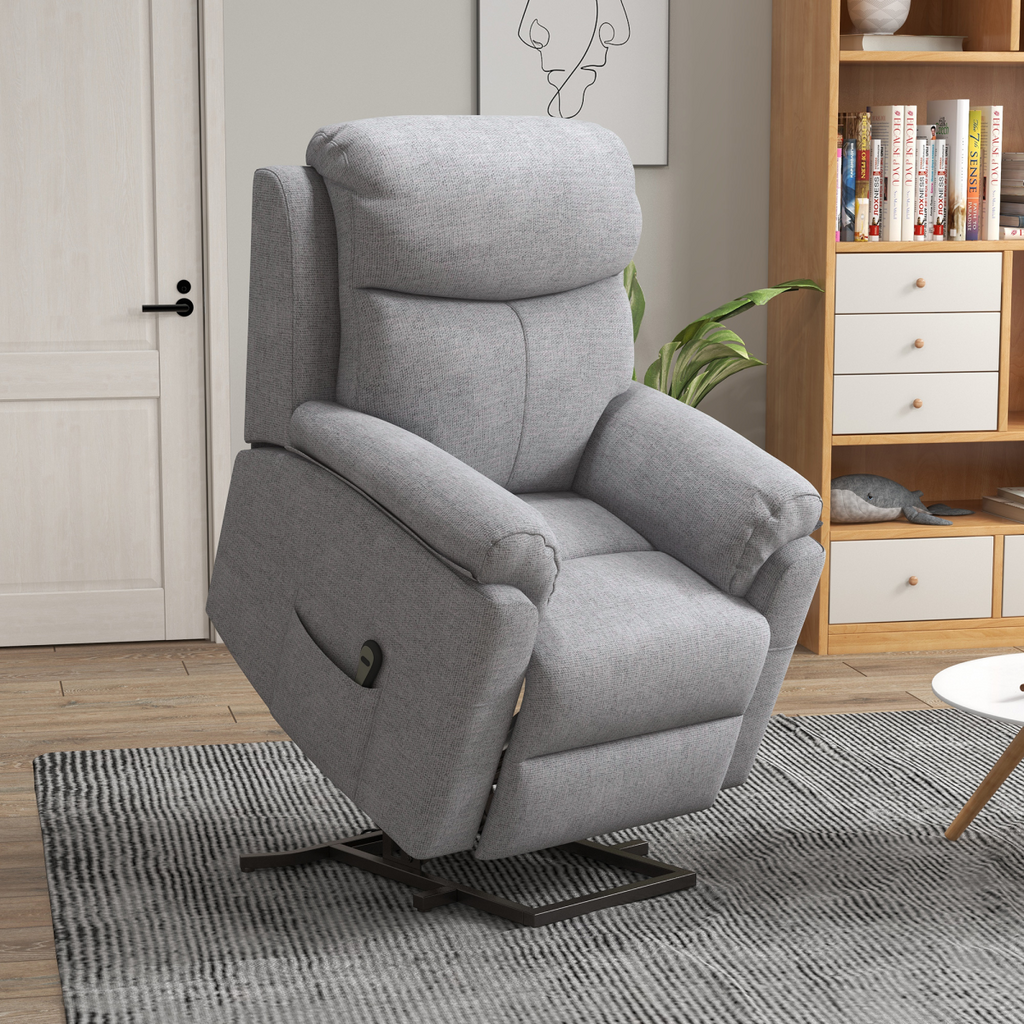 HOMCOM Power Lift Chair Electric Riser Recliner with Remote Control, Grey