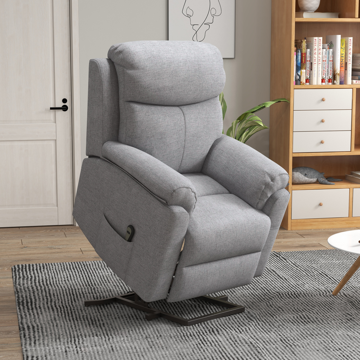 HOMCOM Power Lift Chair Electric Riser Recliner with Remote Control, Grey