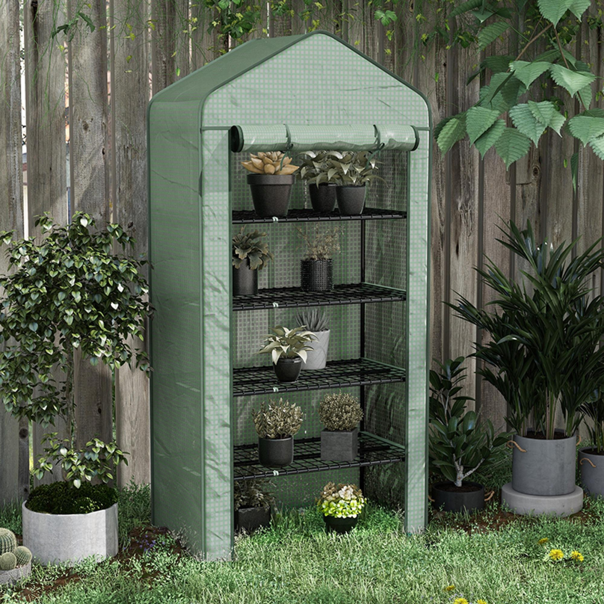 Outsunny 5-Tier Mini Greenhouse - Spacious, UV-Resistant Plant Sanctuary