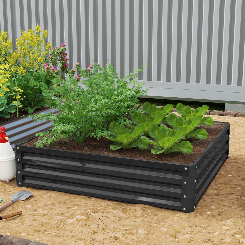 Modular Galvanized Steel Raised Garden Bed - Perfect for Flowers & Veggies!