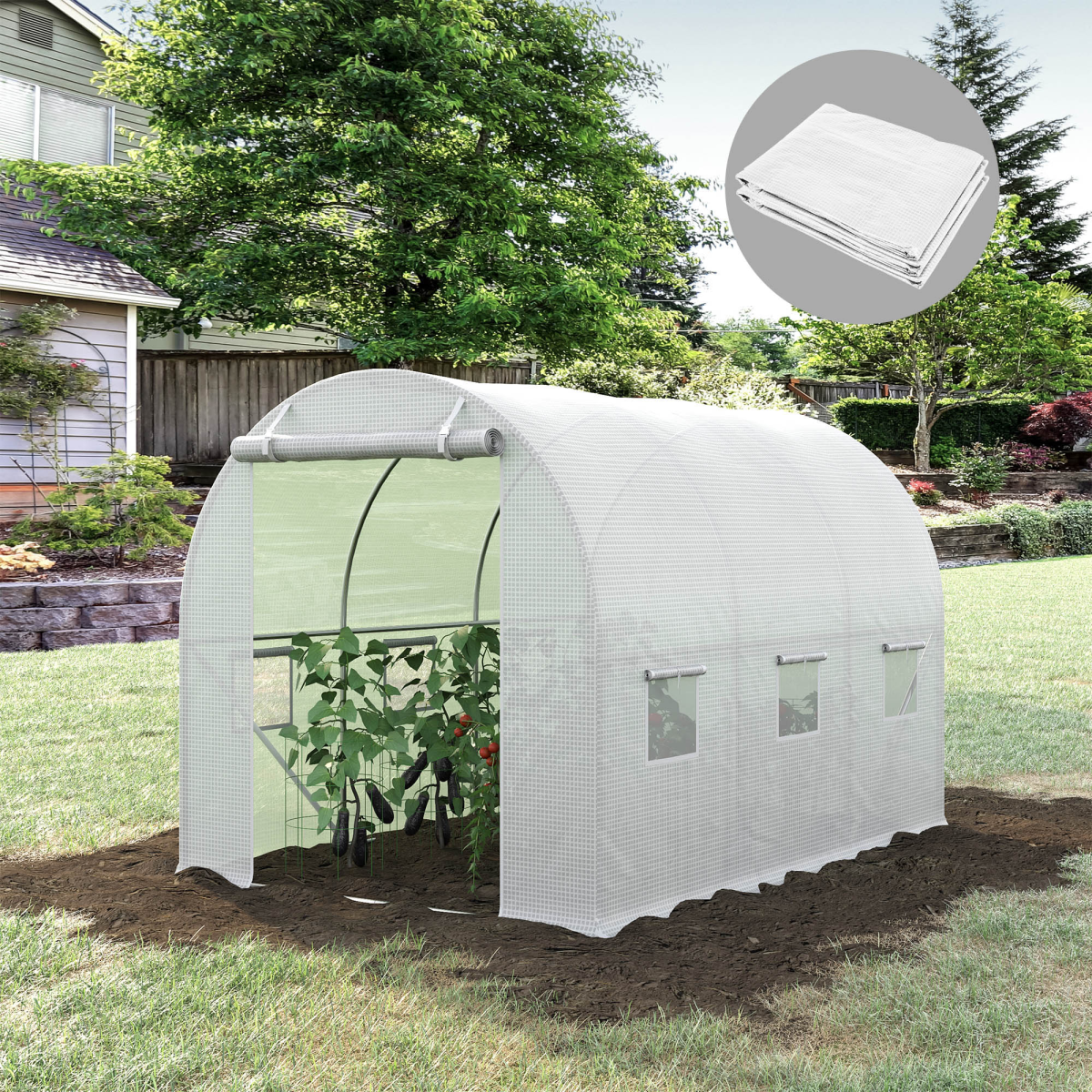 Outsunny Greenhouse Replacement Cover with Windows – Durable & Affordable!
