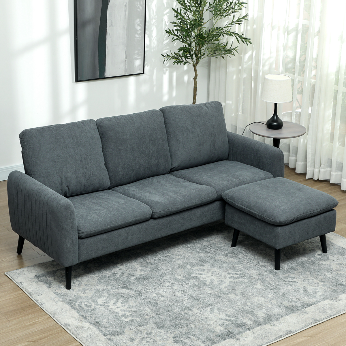 Versatile Charcoal Grey Stool – Comfort & Style for Any Space
