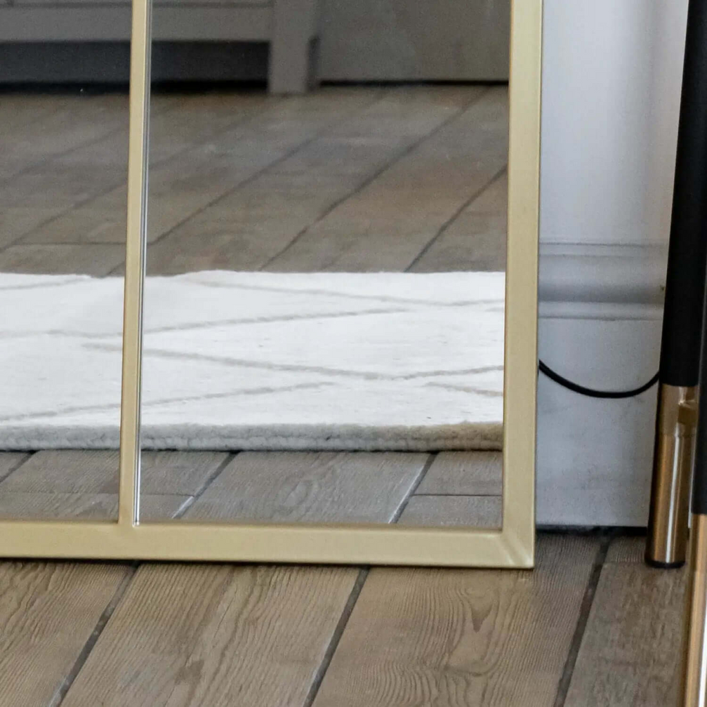 Tomi- Full Length Gold Metal Arched Lattice Window Mirror - 200cm x 120cm