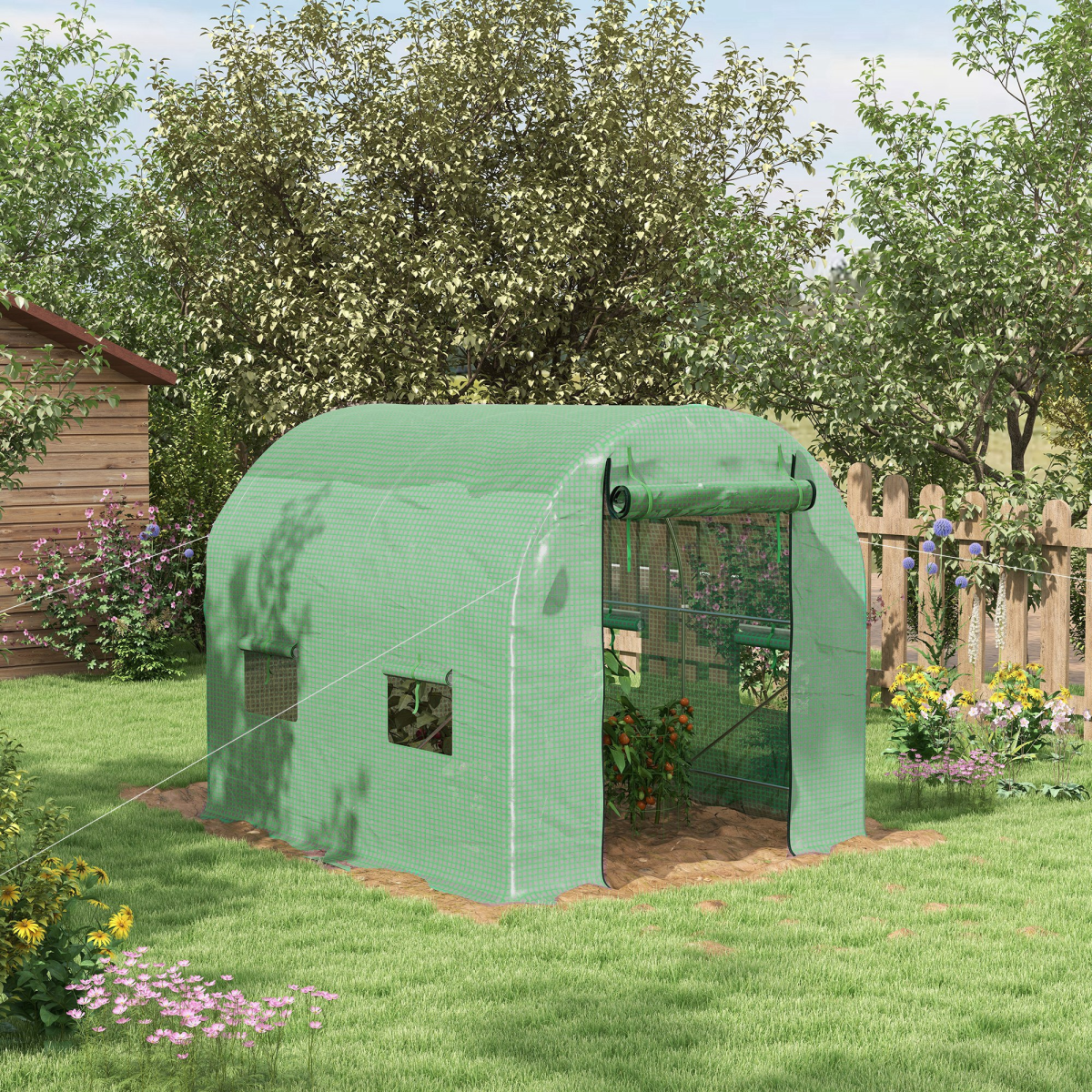 Ultimate 2.5x2m Walk-In Greenhouse: Steel Frame with Roll-Up Door & Ventilation