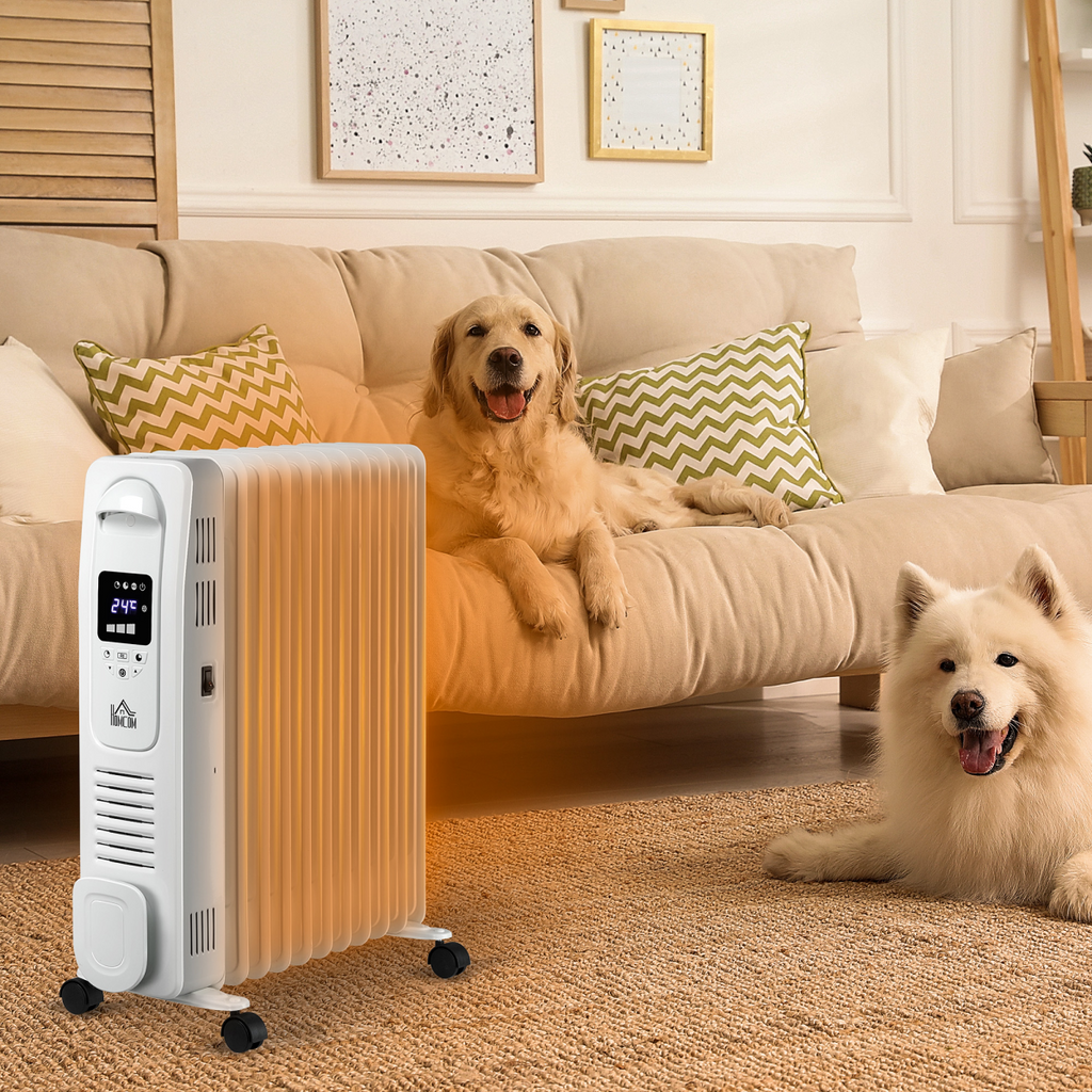 2720W Digital Oil Filled Radiator, 11 Fin, Timer, 3 Settings, Safety Off Remote