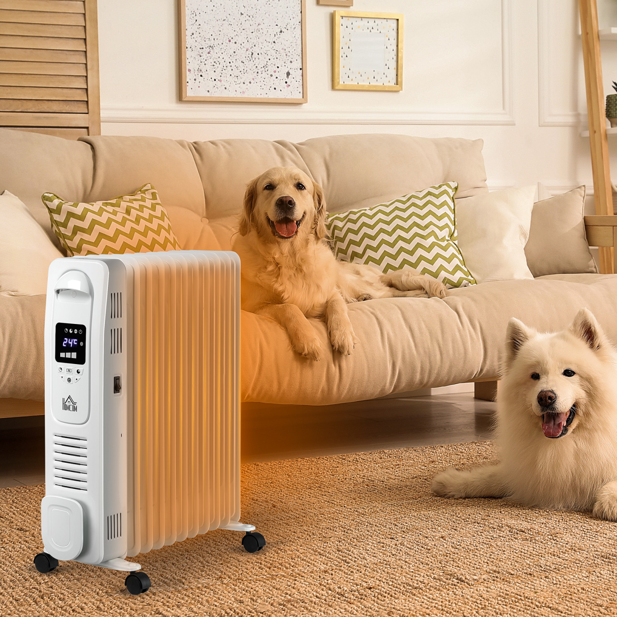 2720W Digital Oil Filled Radiator, 11 Fin, Timer, 3 Settings, Safety Off Remote