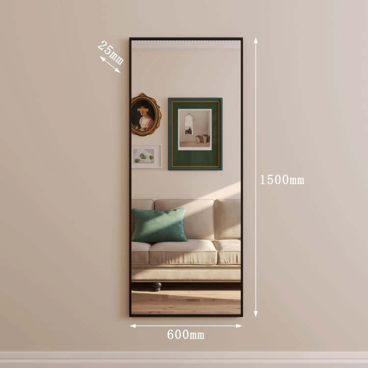 Takara Black Metal Rectangle Mirror - Stunning 150cm x 60cm Statement Piece