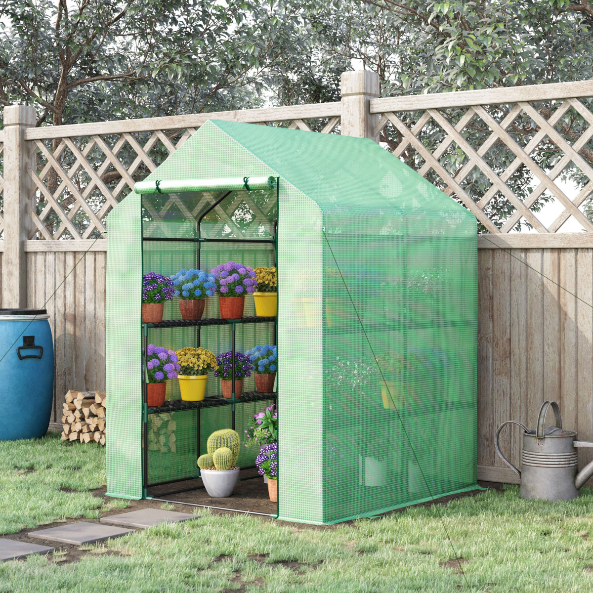 Portable Outdoor Greenhouse with Shelves - Year-Round Growing Solution