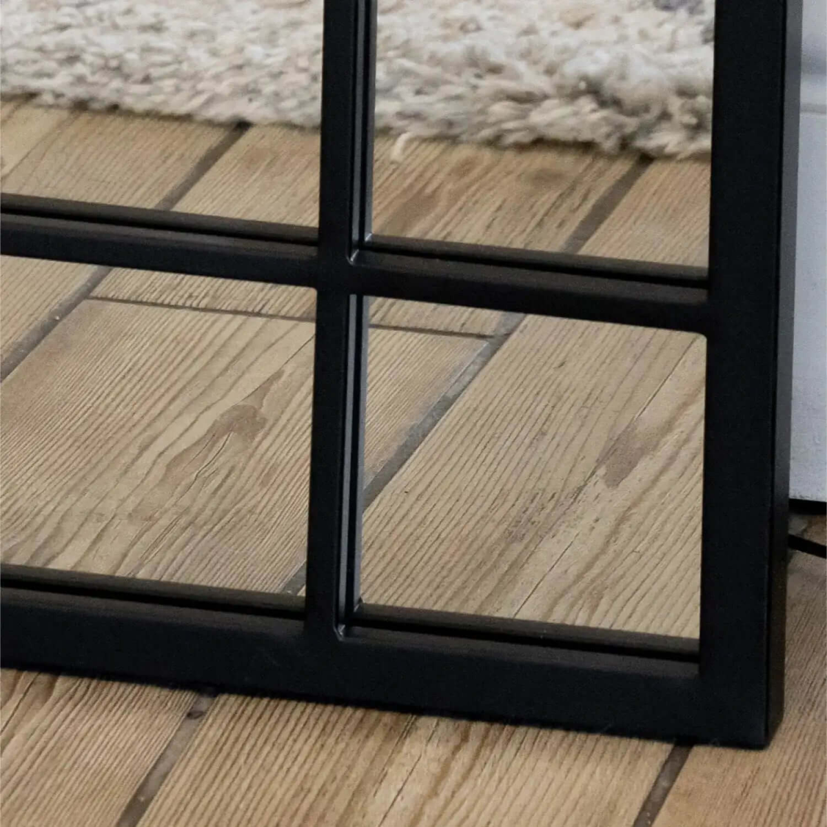 Aimi Black Metal Leaner Mirror - Oversized Elegance, 180cm x 105cm