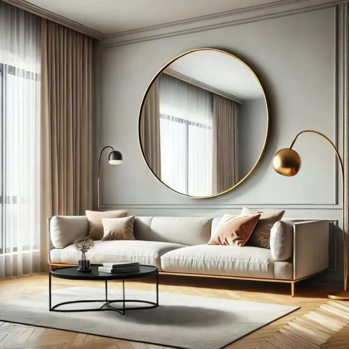 Rei Extra Large Round Gold Metal Circle Mirror - 120cm Timeless Elegance