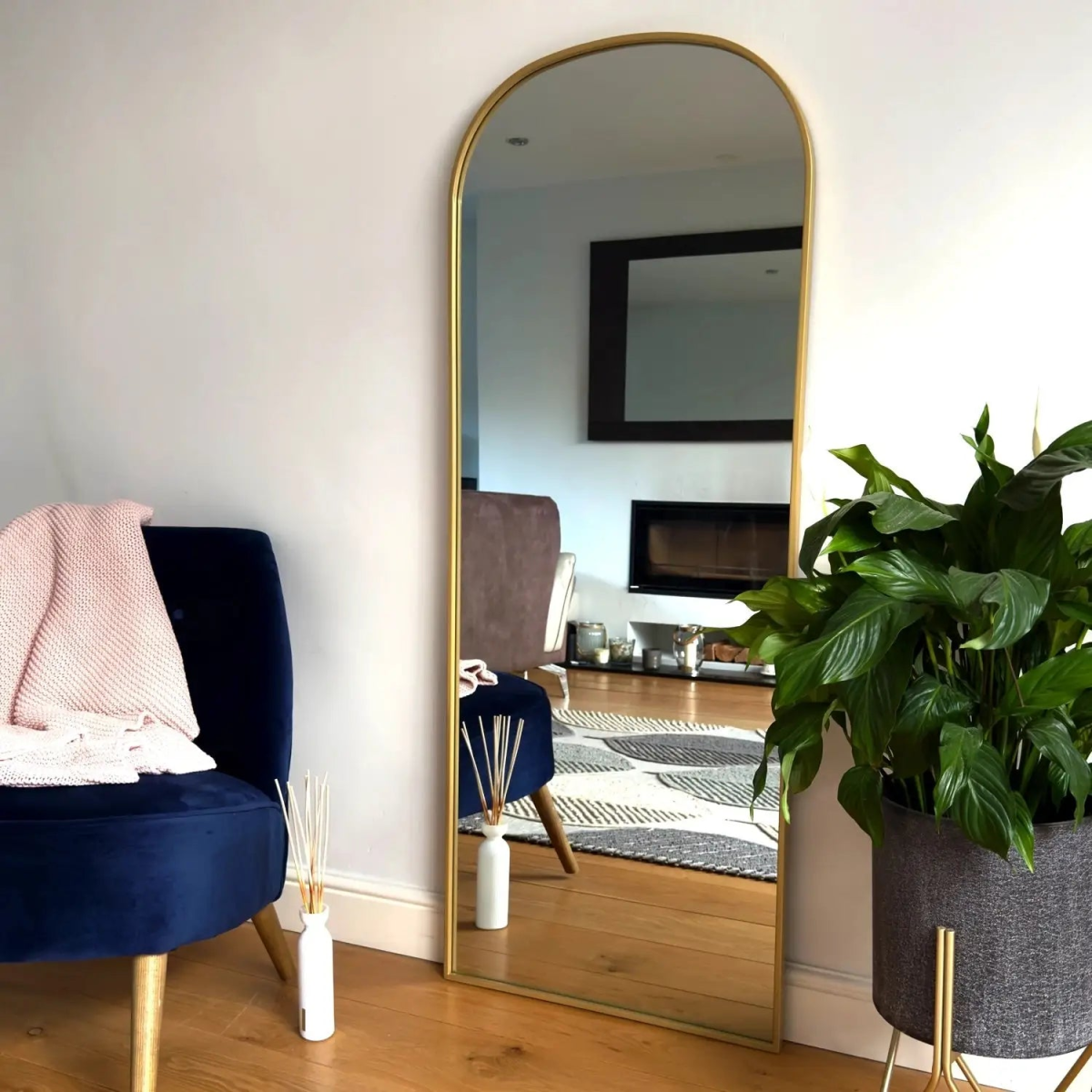 Yōko- Gold Metal Gentle Arch Mirror - 150cm x 60cm.
