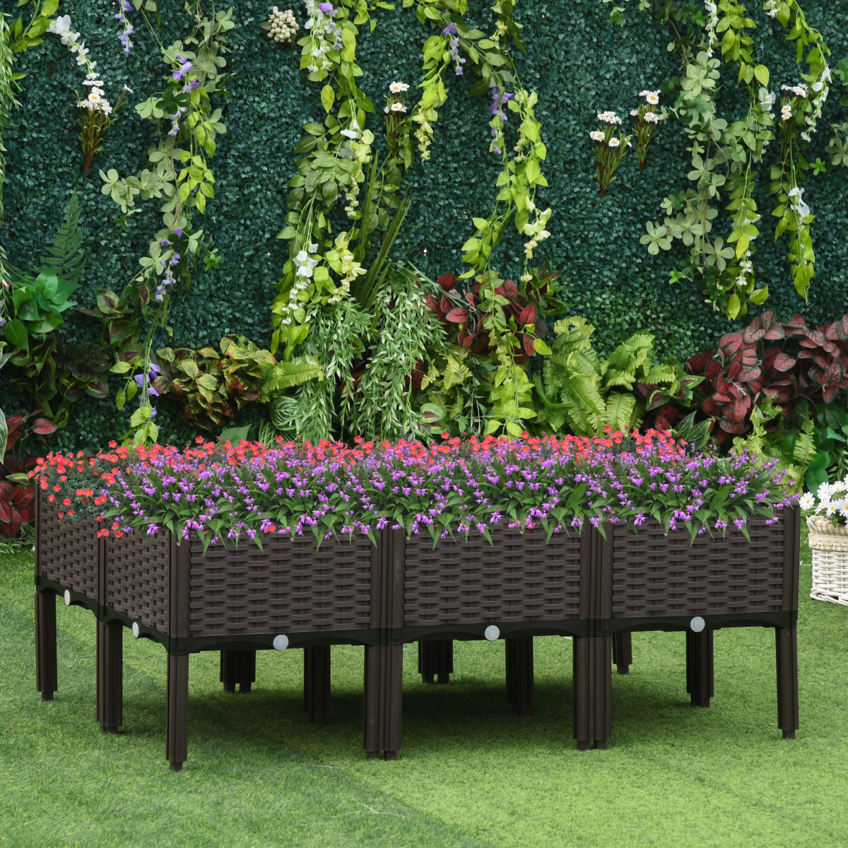 Stackable 6-Pc Raised Garden Bed Set for Comfortable Home Gardening