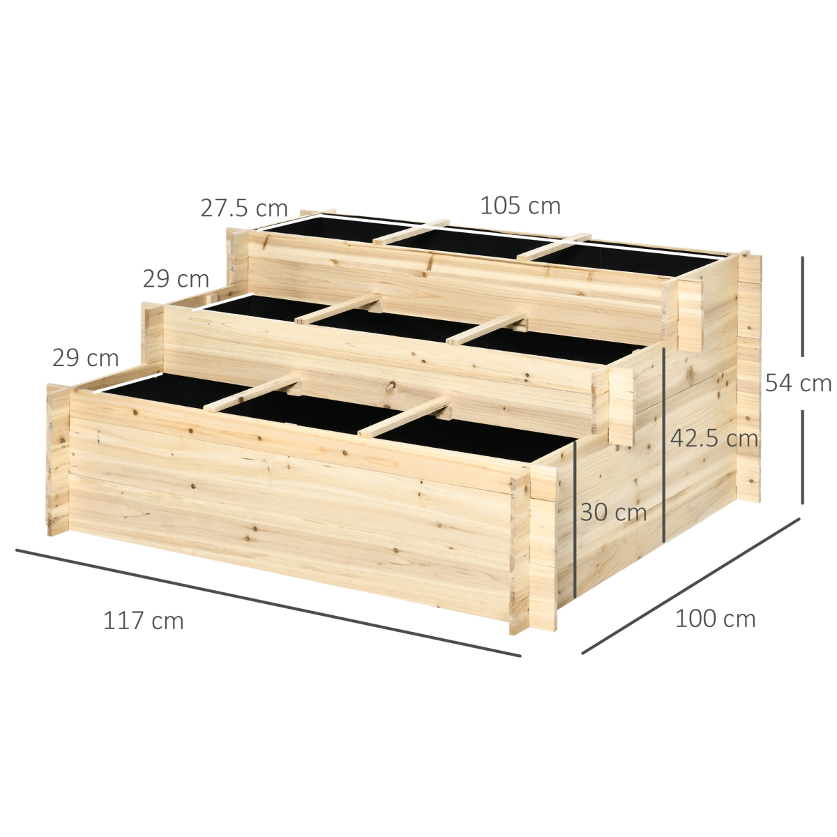 3-Tier Raised Garden Box with 9 Grow Grids - Ideal for Healthy Plants!