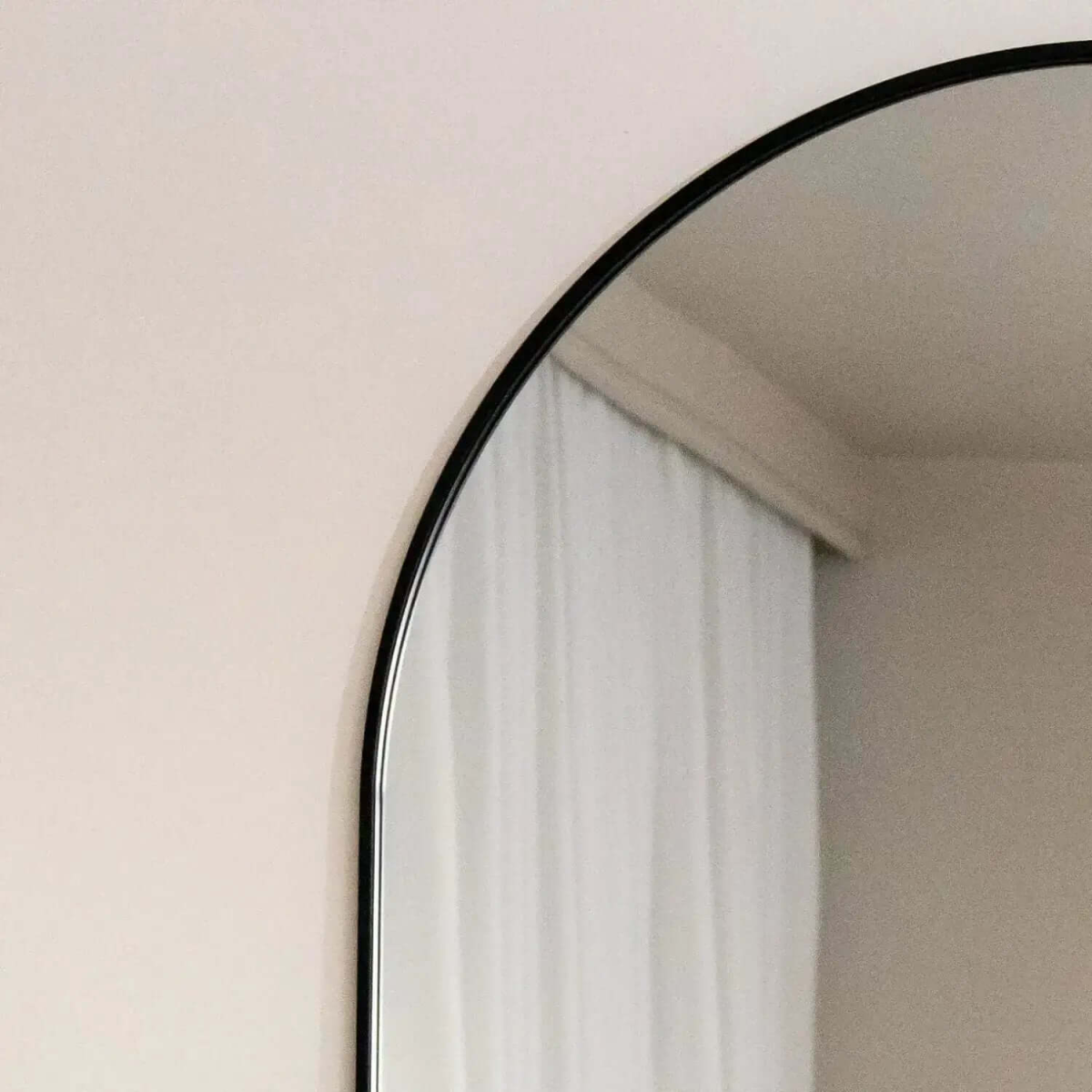 Emi Sleek Black Oval Mirror - 150cm x 60cm | Modern Elegance for Any Space