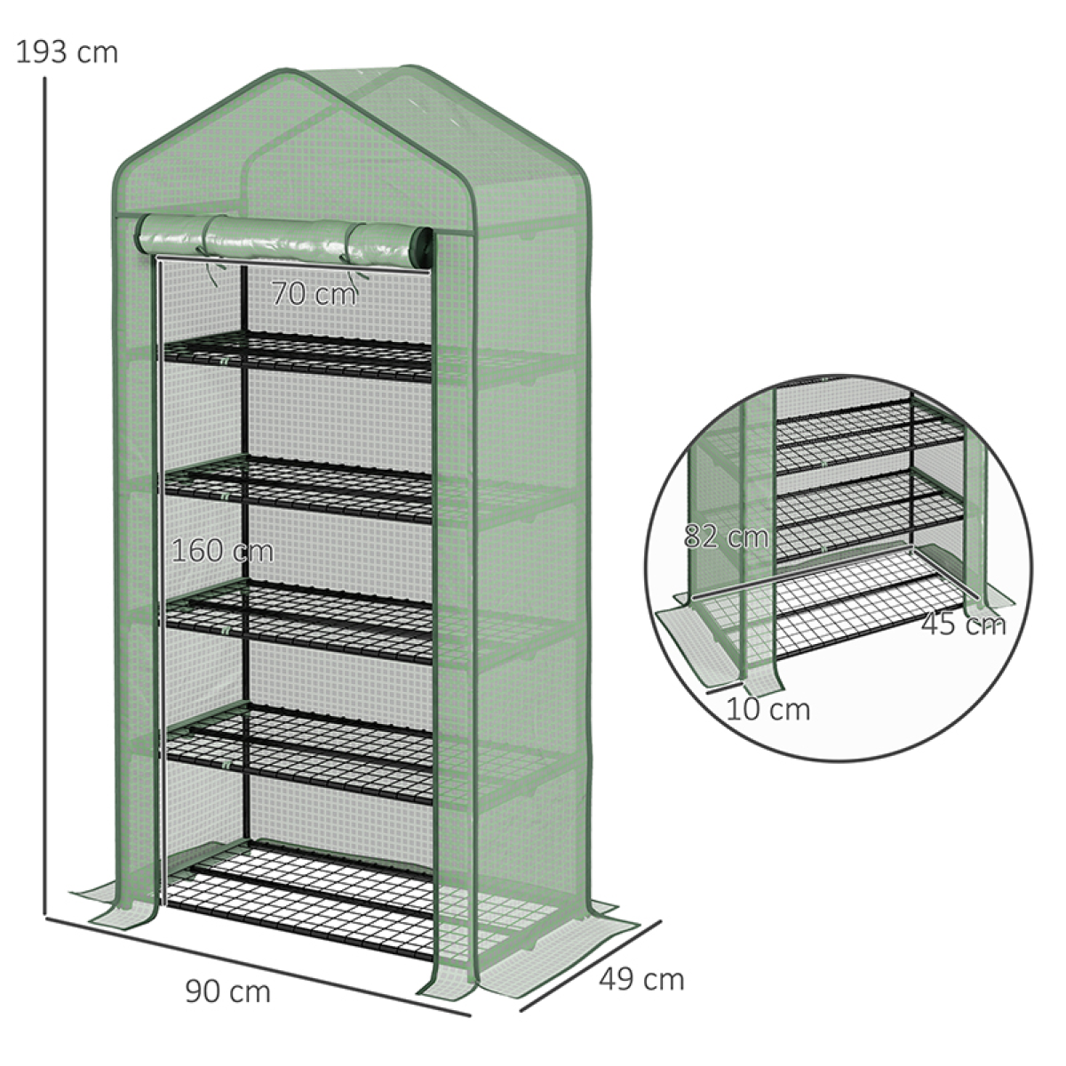 Outsunny 5-Tier Mini Greenhouse - Spacious, UV-Resistant Plant Sanctuary