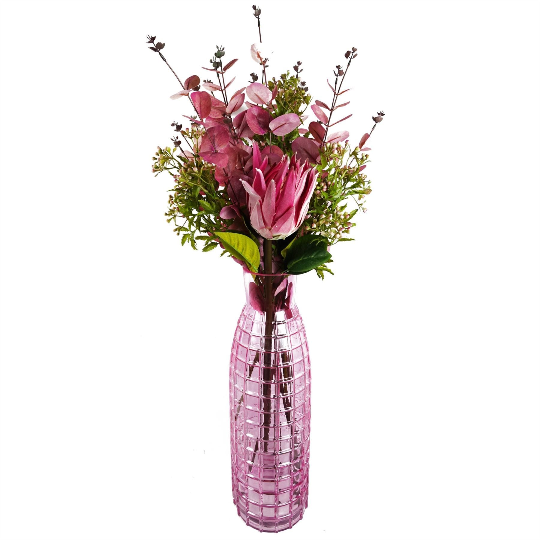 55cm Artificial Foliage Stem with Pink Berries