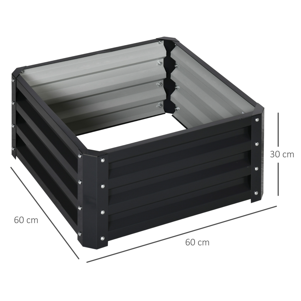 Outsunny Galvanized Raised Garden Planter Boxes - Set of 2 for Easy Growing!