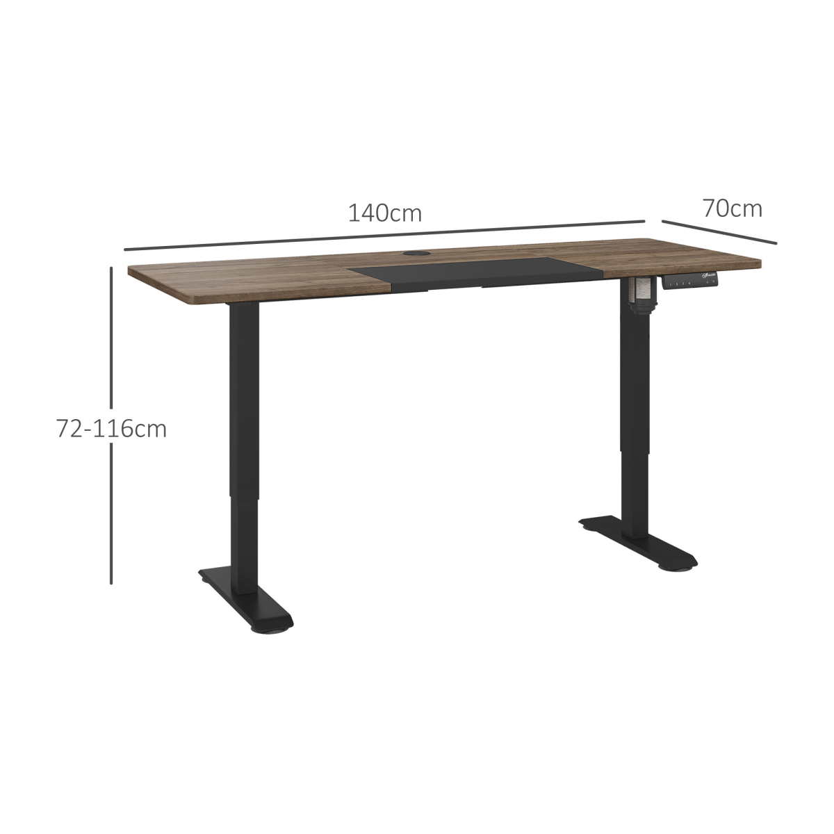 Height Adjustable Electric Standing with 4 Memory Preset Black Vinsetto
