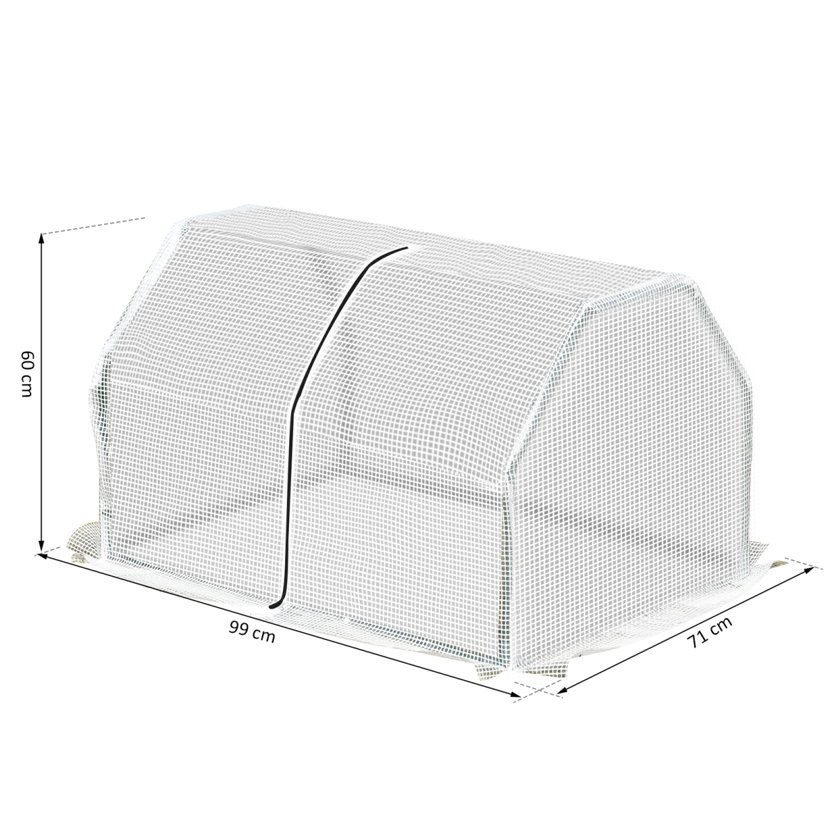 99x71x60cm Mini PVC Cover Steel Frame Greenhouse White