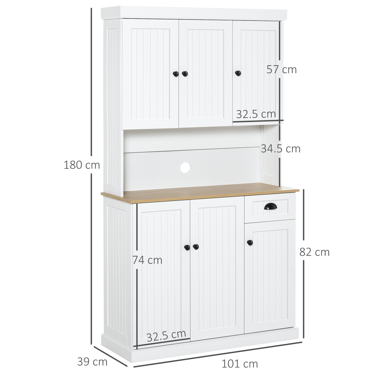 HOMCOM Kitchen Cupboard Storage Cabinet Microwave Oven Stand with Storage