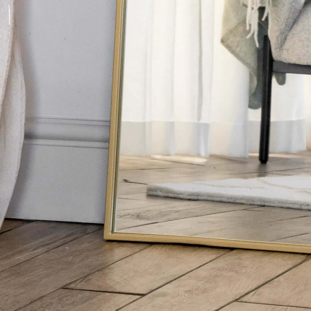 Yōko - Full Length Gold Metal Gentle Arch Mirror - 180cm x 90cm.